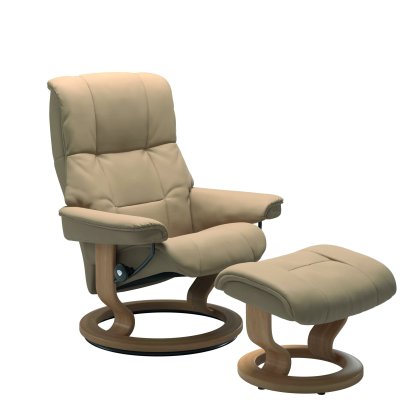 Stressless Quickship Mayfair Medium Classic Chair with Footstool