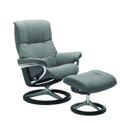 Stressless Quickship Mayfair Medium Signature Chair with Footstool